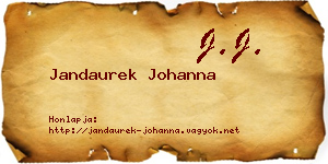 Jandaurek Johanna névjegykártya